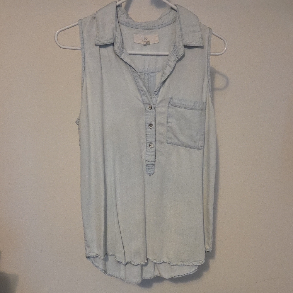 Thread & Supply Light Blue Sleeveless Top Large